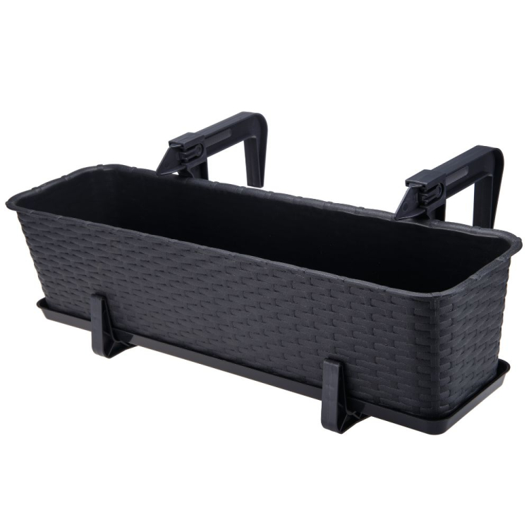 Doniczka balkonowa RATTAN 60cm antracyt